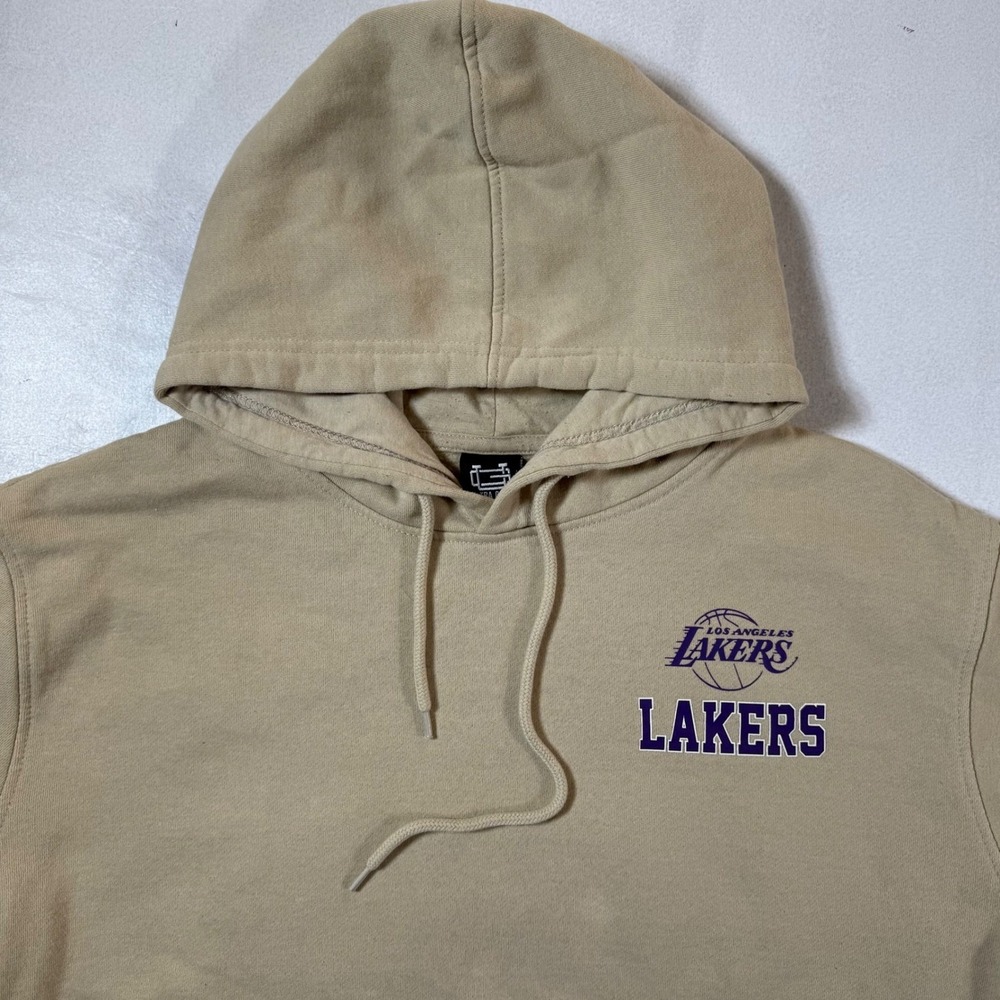 Los Angeles Lakers Mens XL Hoodie‎ Beige NBA Basketball Ultra Game Sweatshirt